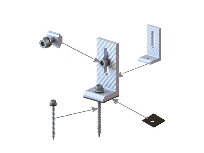 适用于屋顶类型 02 的太阳能电池板支架 L 型脚配件